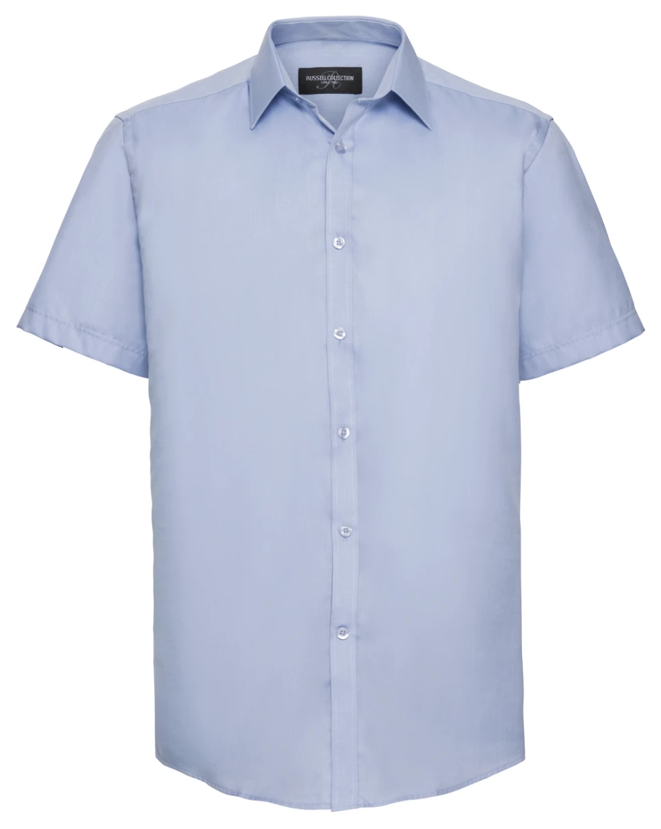 Russell Mens Short Sleeve Tailored Herringbone Shirt