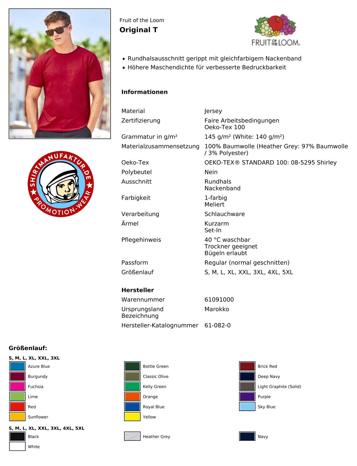 Fruit of the Loom Original T
