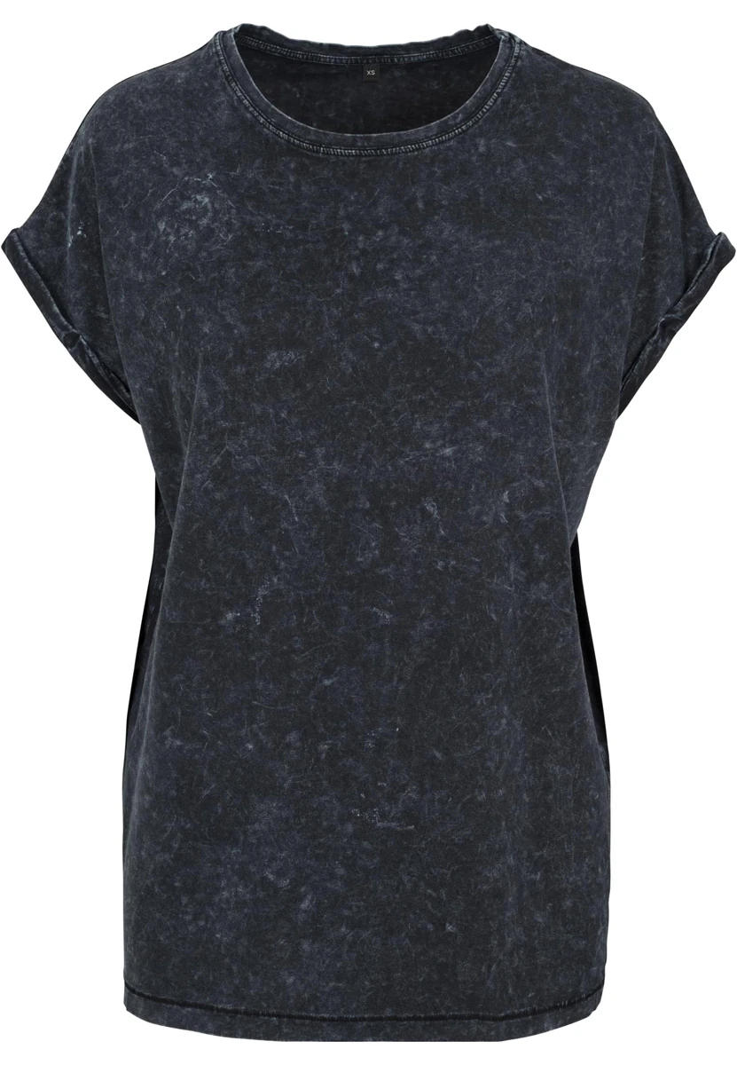 Build Your Brand Ladies Acid Washed Extended Shoulder Tee