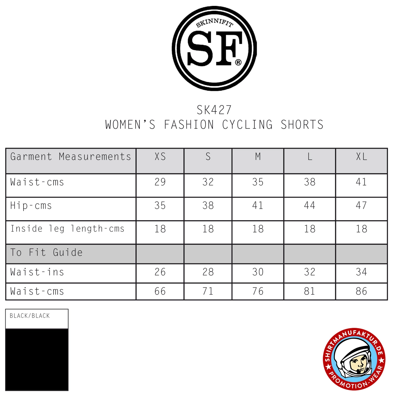 SkinniFit Womens Fashion Cycling Shorts