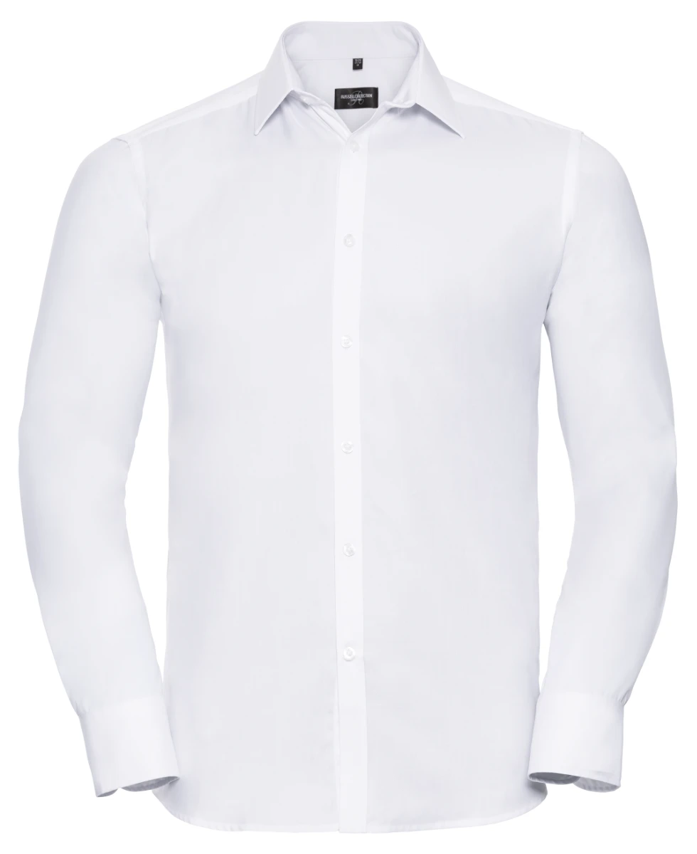 Russell Mens Longsleeve Herringbone Shirt