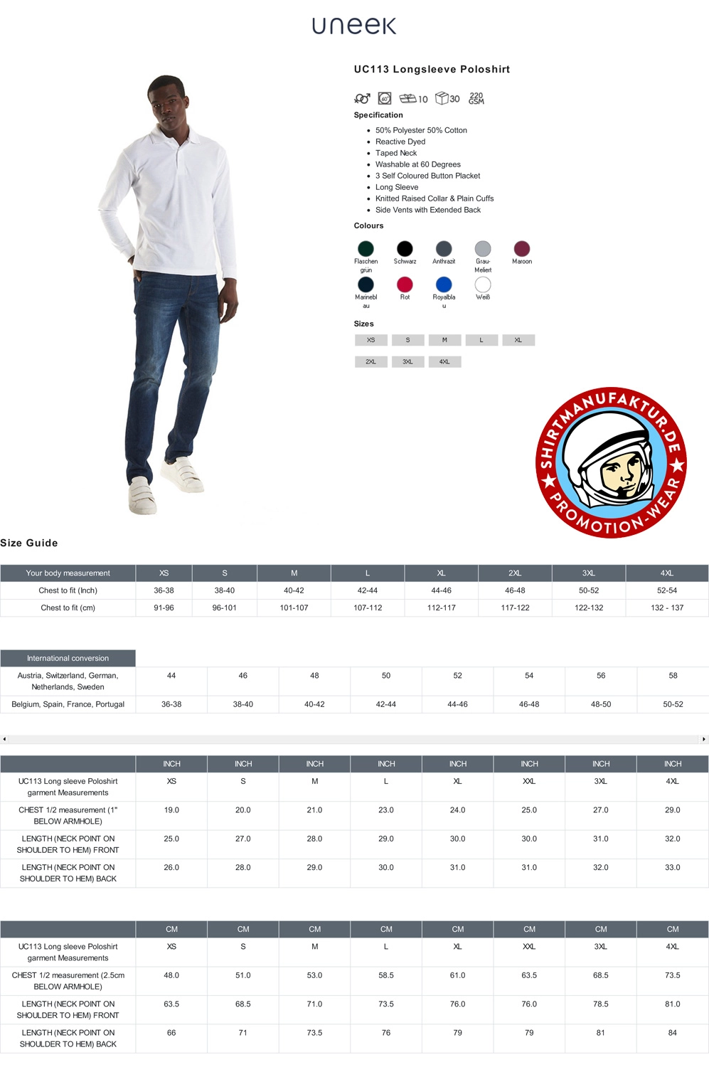 Uneek Longsleeve Polo