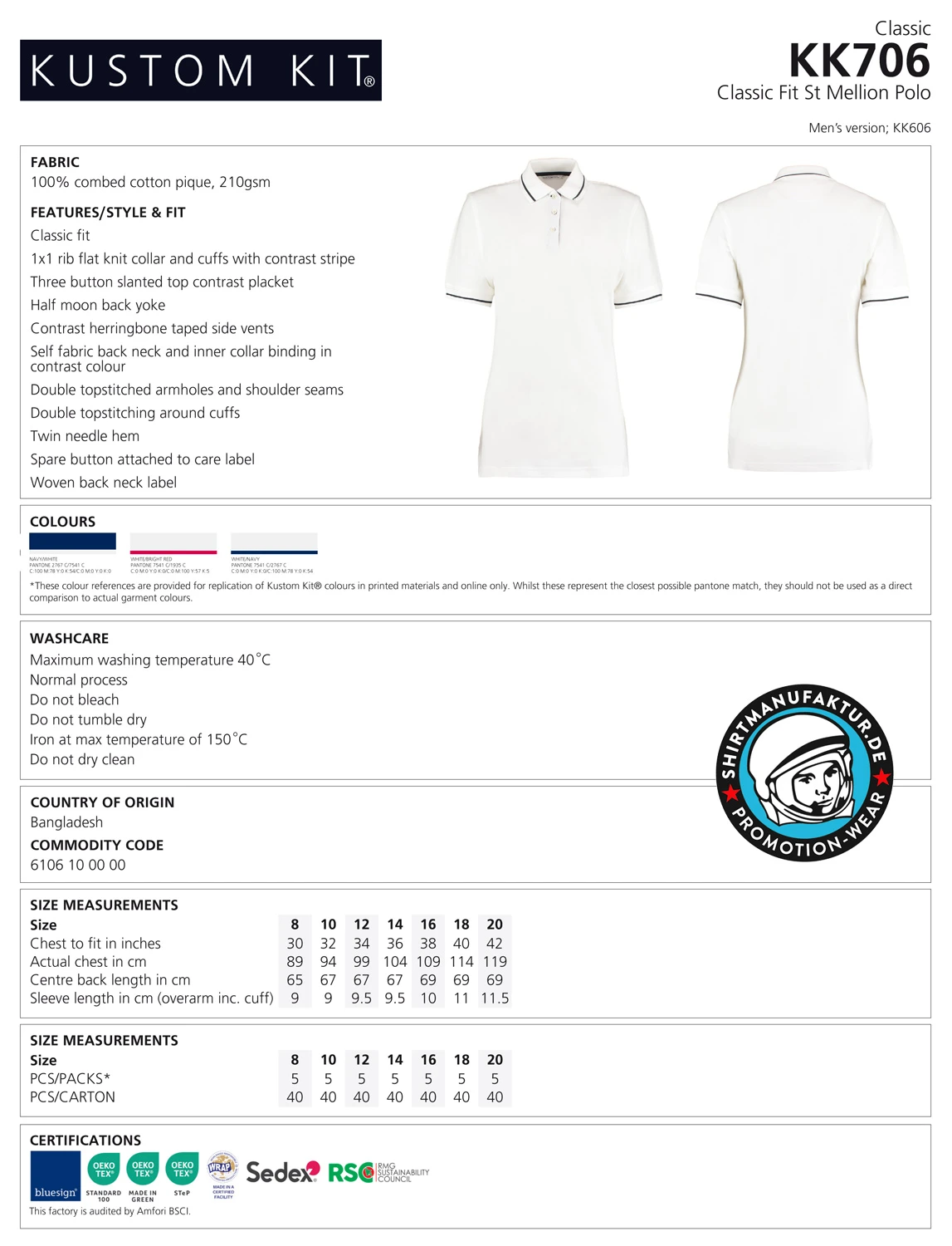 Kustom Kit Womens St. Mellion Polo Kustom Kit Womens St. Mellion Polo