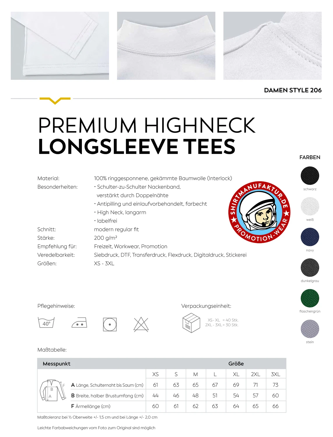 HRM Womens Premium Highneck Longsleeve