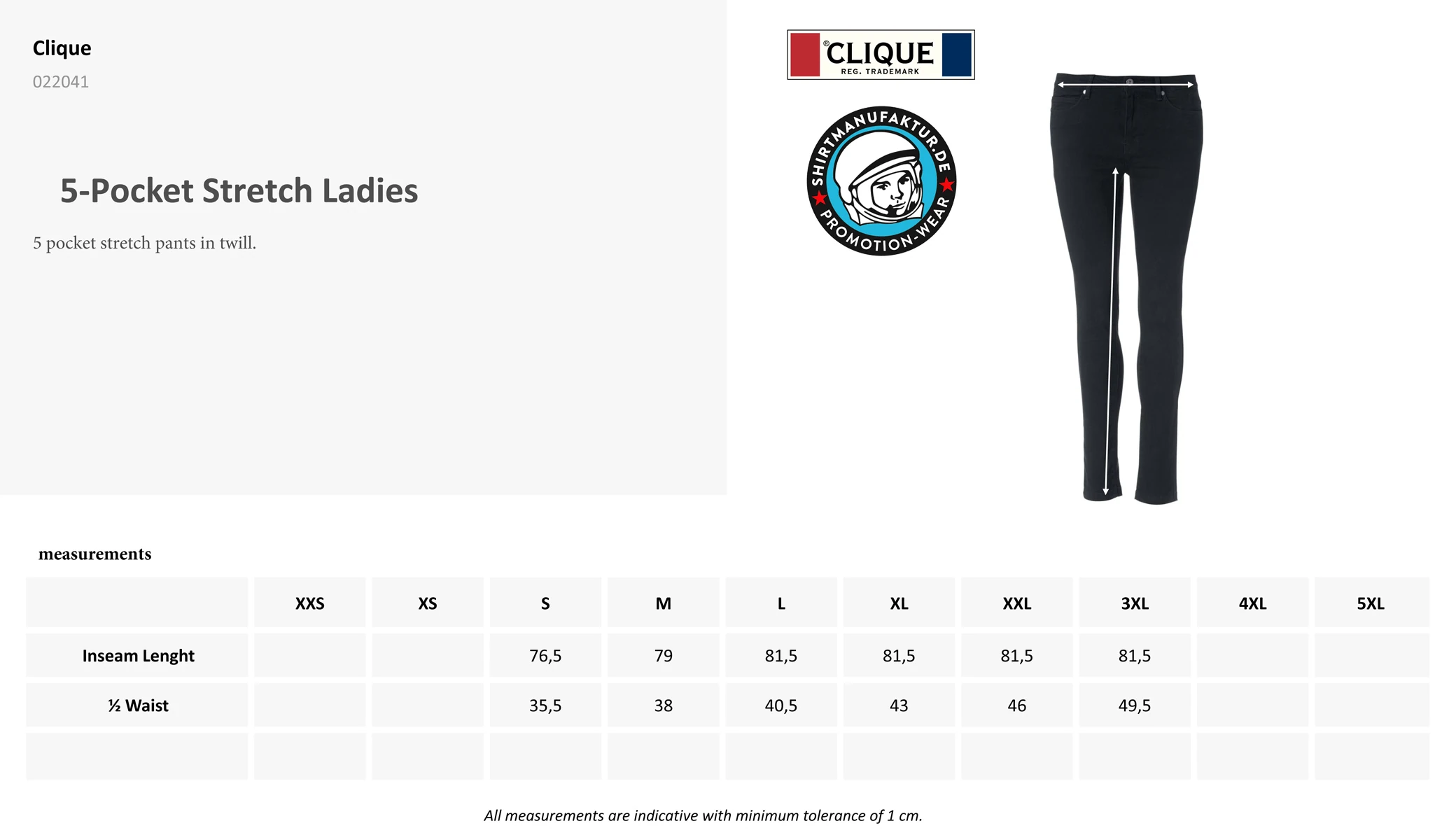 Clique Womens 5-Pocket Stretch