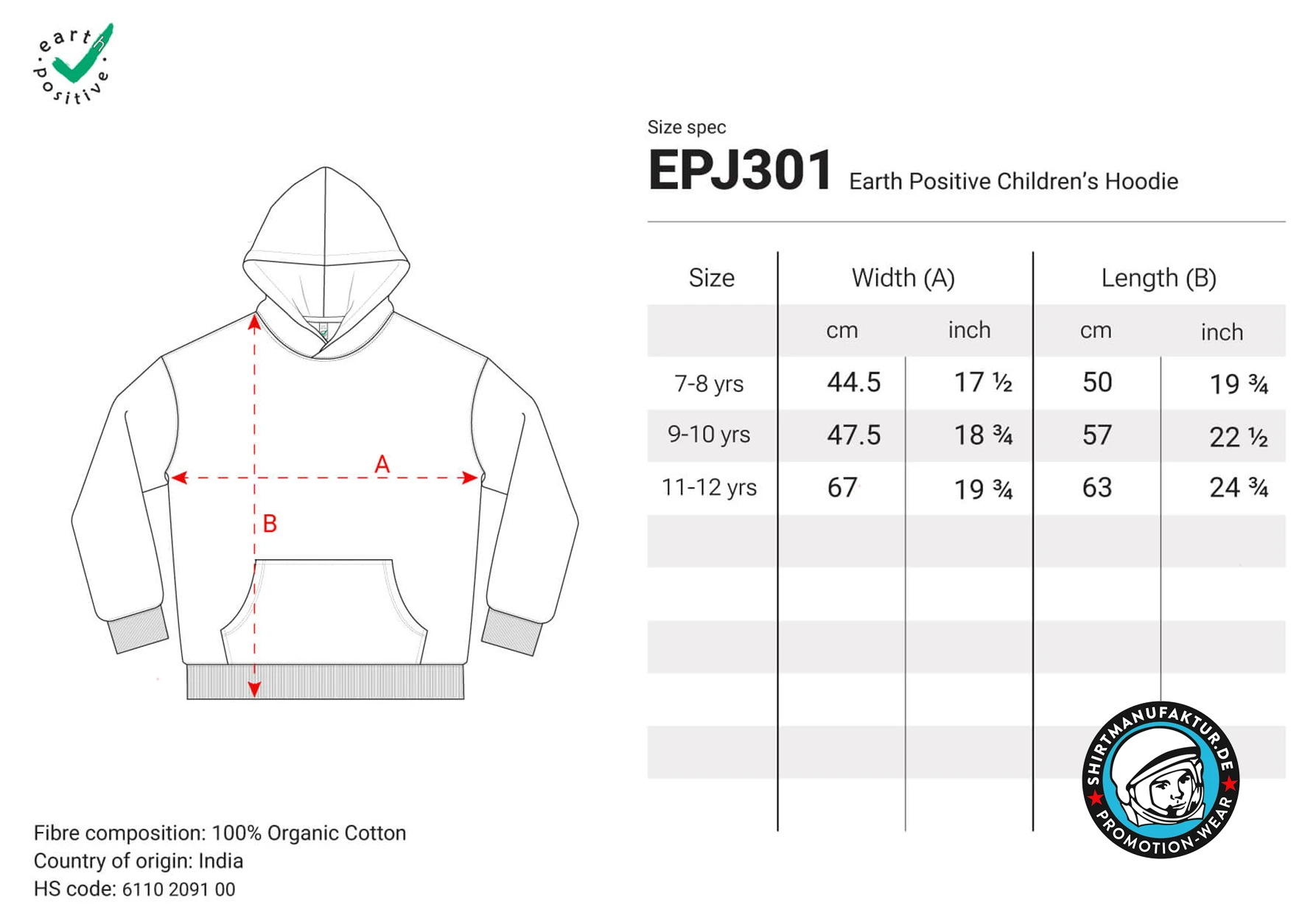 Earth Positive Childrens Hoodie