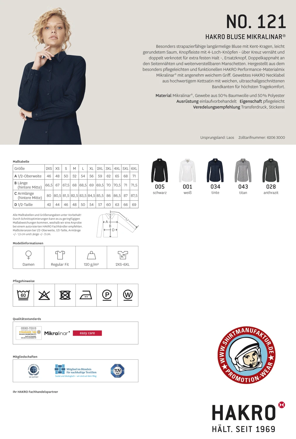 Hakro Ladies Blouse Mikralinar