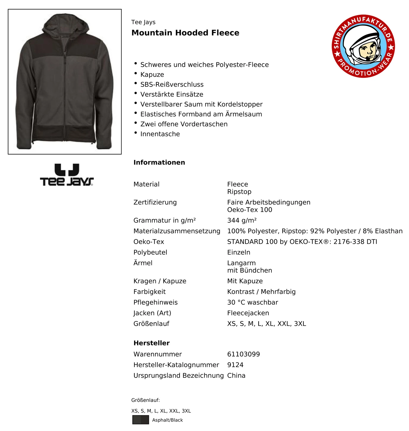 Tee Jays Mountain Hooded Fleece
