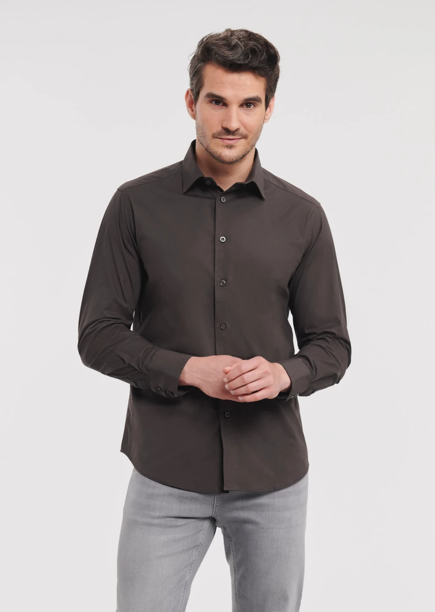 Russell Mens Longsleeve Fitted Shirt