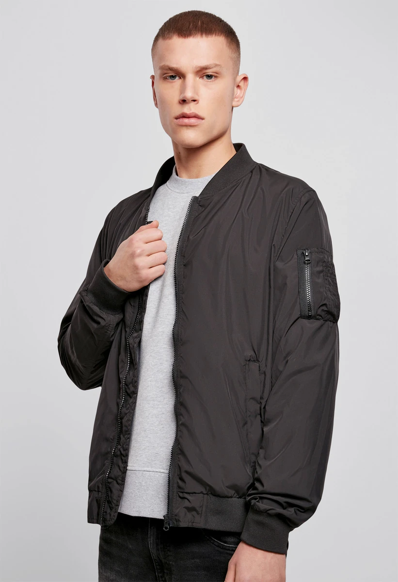 Build Your Brand Nylon Bomber Jacket