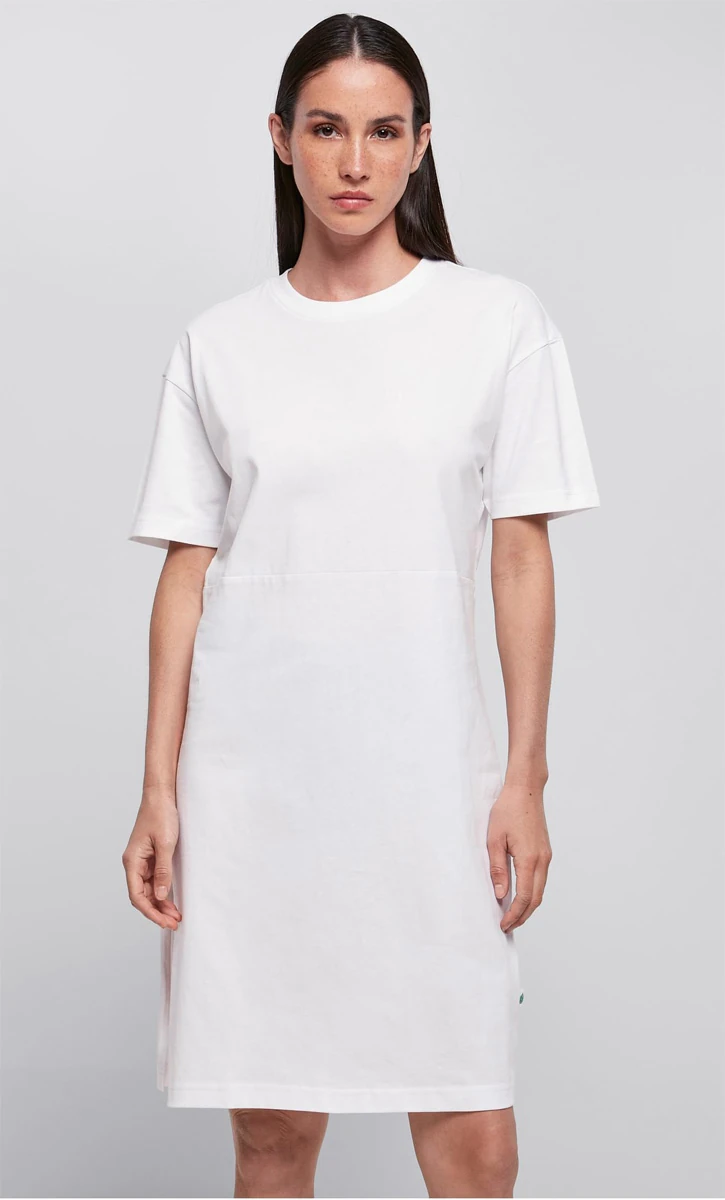 Build Your Brand Ladies Organic Oversized Slit Tee Dress