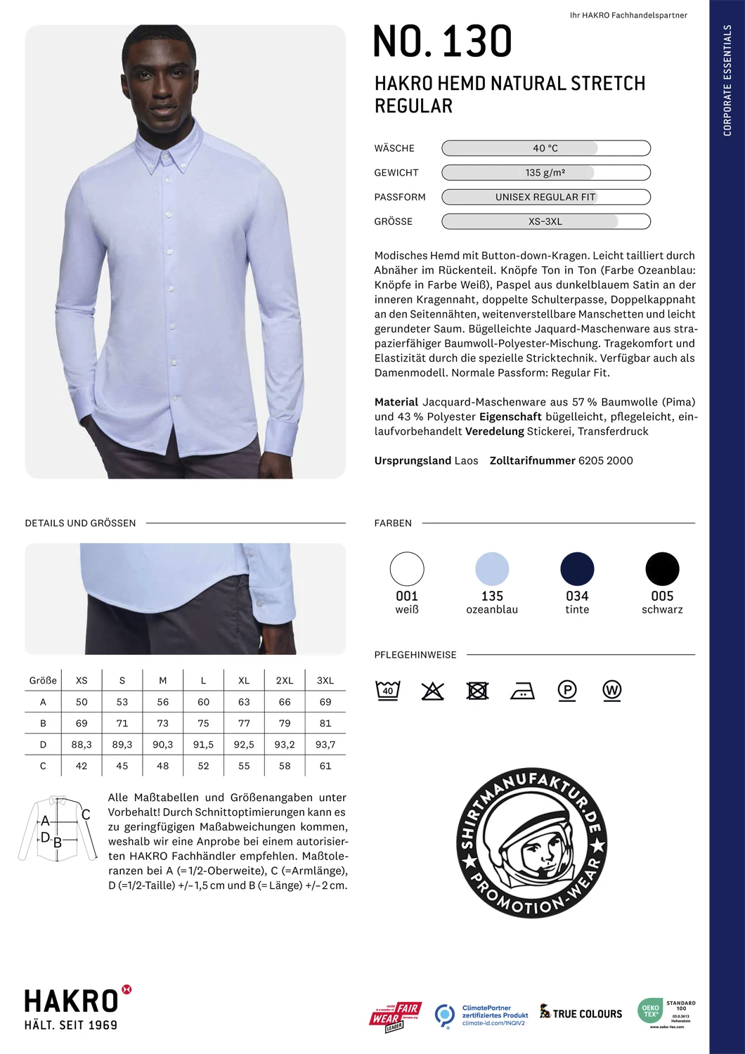 Hakro Shirt Natural Stretch Regular Hakro Shirt Natural Stretch Regular