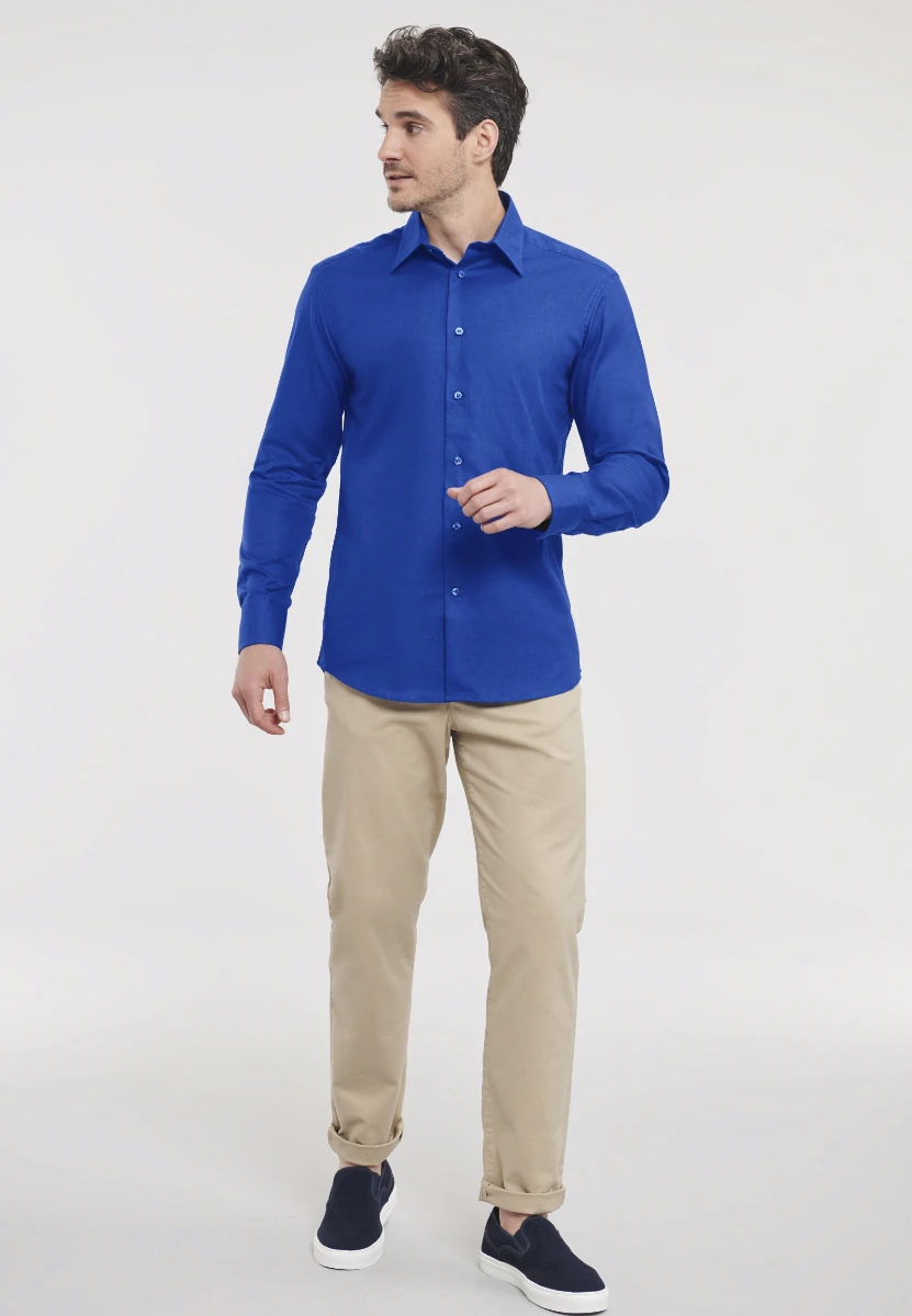 Russell Mens Longsleeve Tailored Oxford Shirt