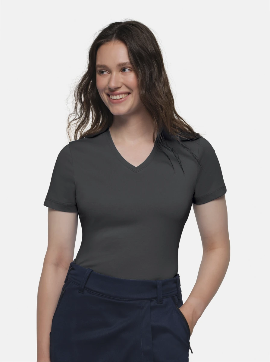 Hakro Ladies Cotton Tec V-Shirt