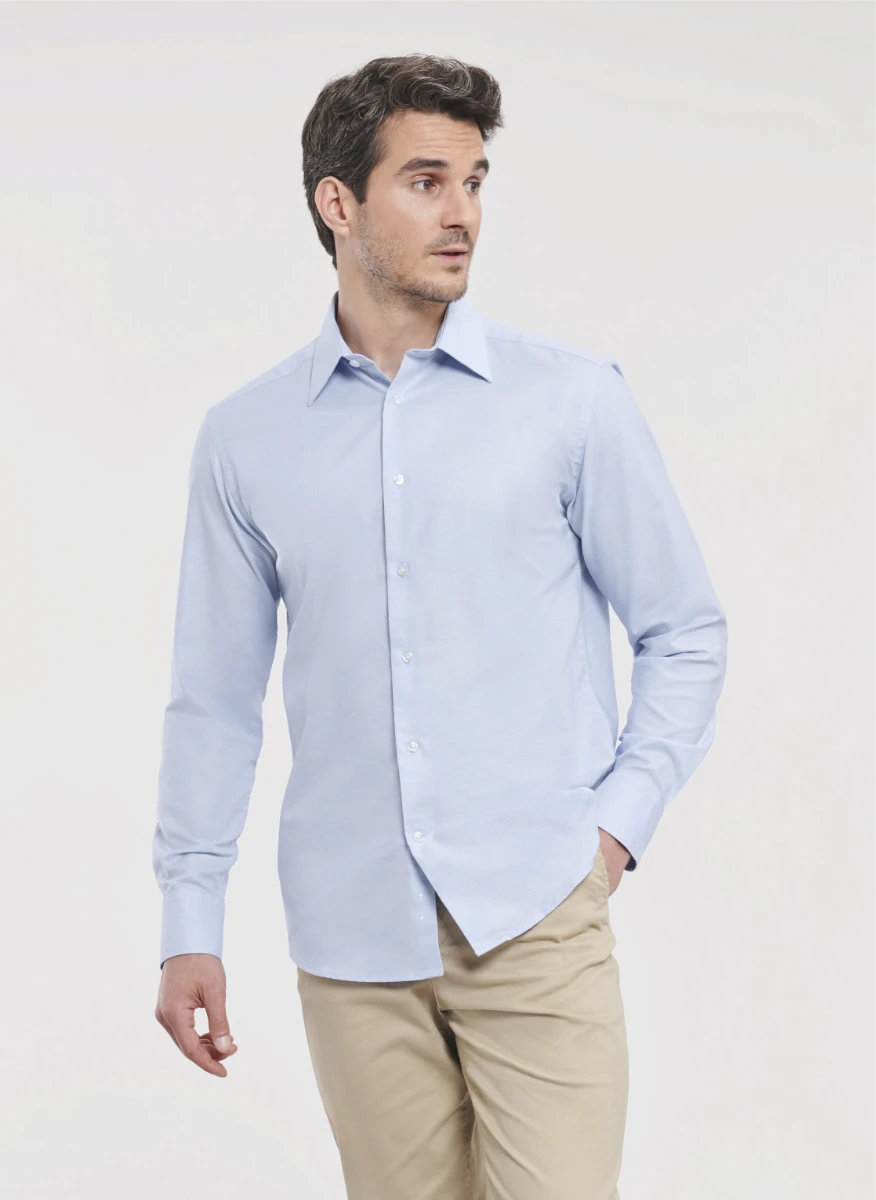 Russell Mens Longsleeve Tailored Oxford Shirt