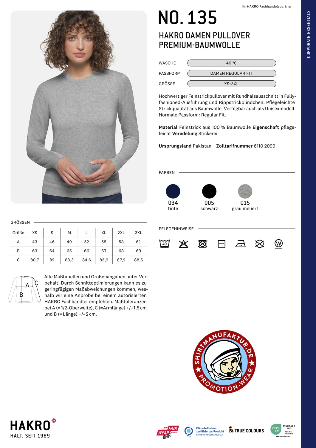 Hakro Ladies Pullover Premium-Cotton