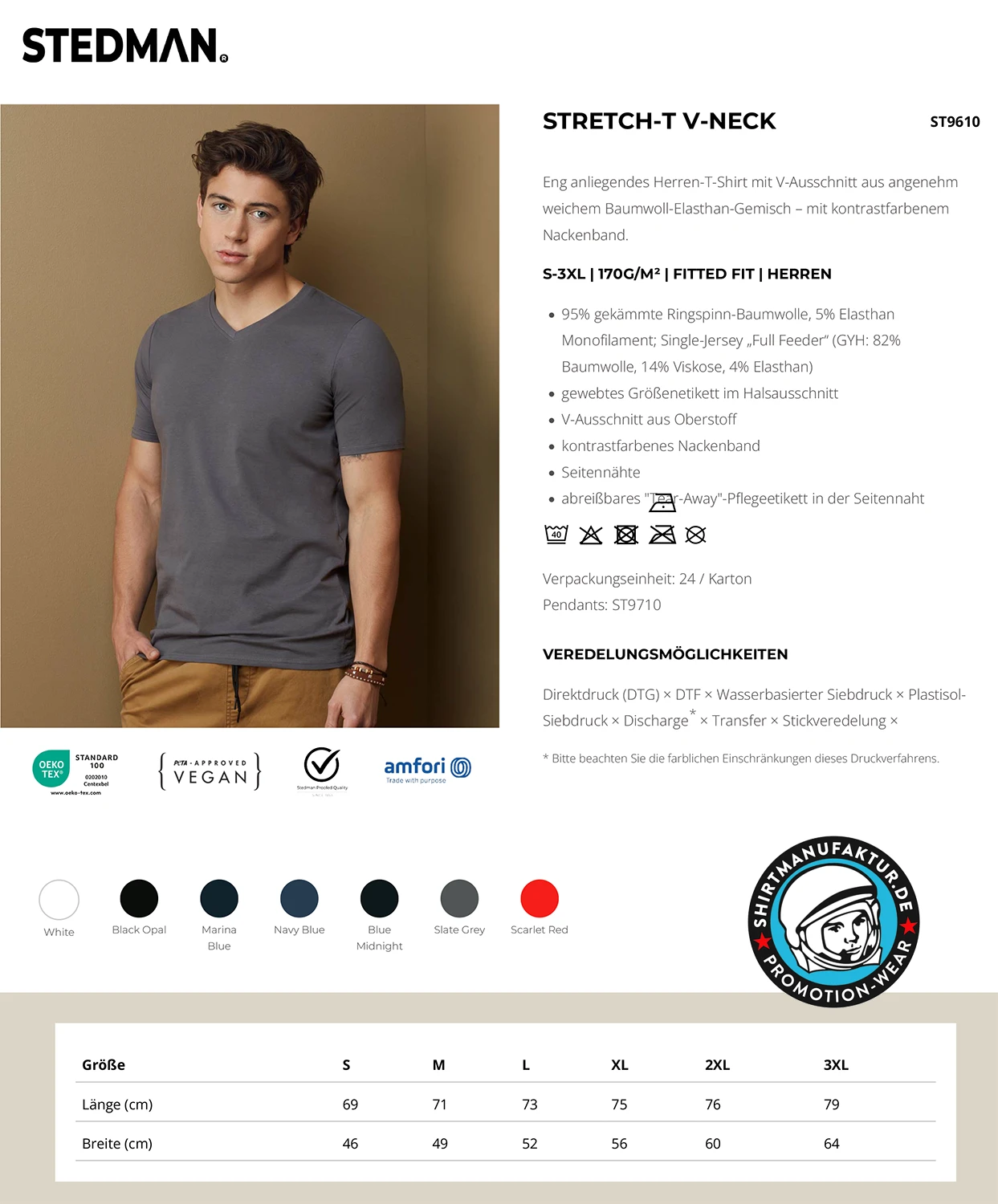 Stedman Stretch-T V-Neck