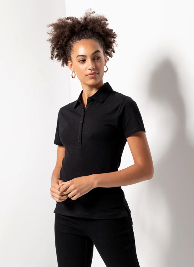 SkinniFit Womens Short Sleeved Stretch Polo