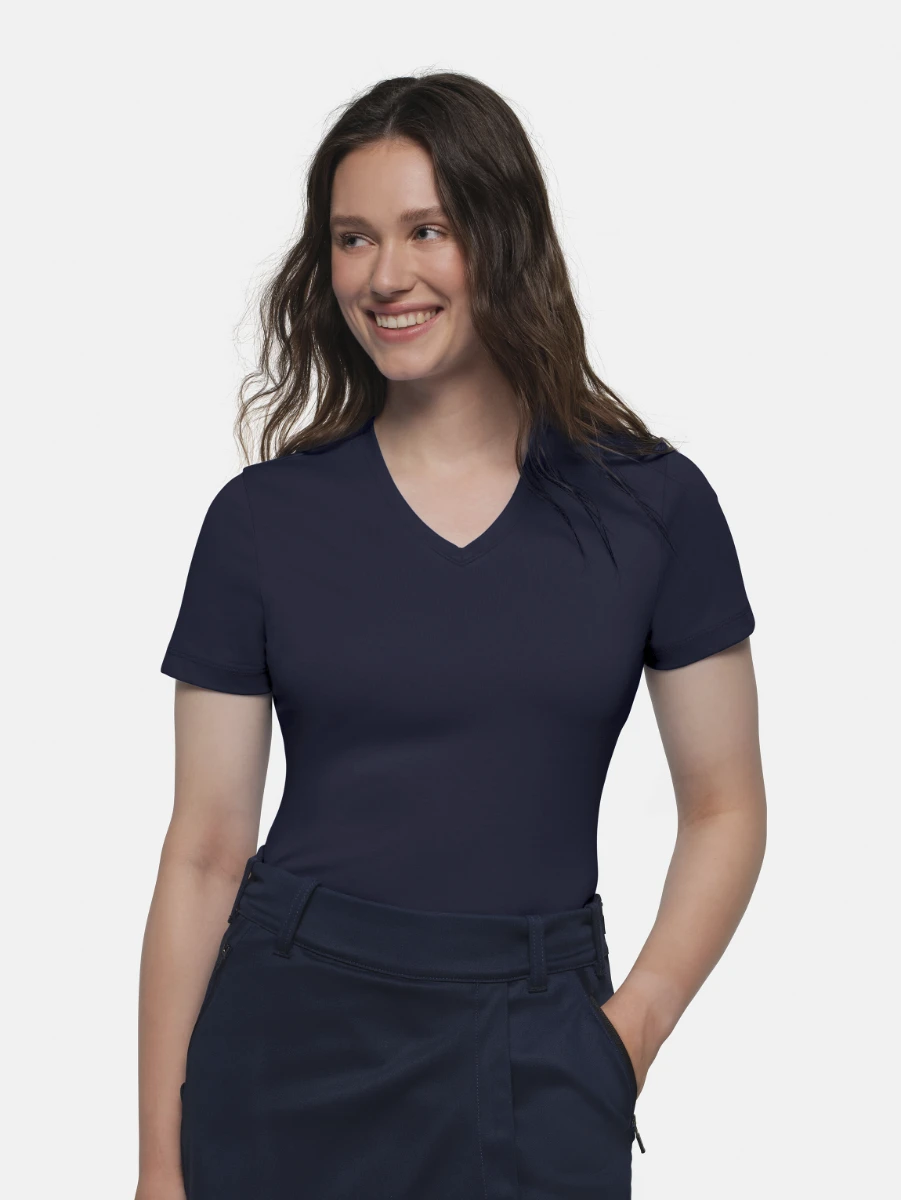 Hakro Ladies Cotton Tec V-Shirt