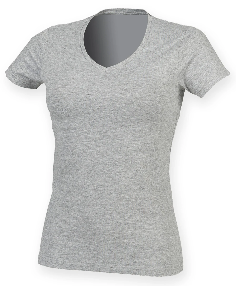 SkinniFit Womens Feel Good Stretch V-Neck T