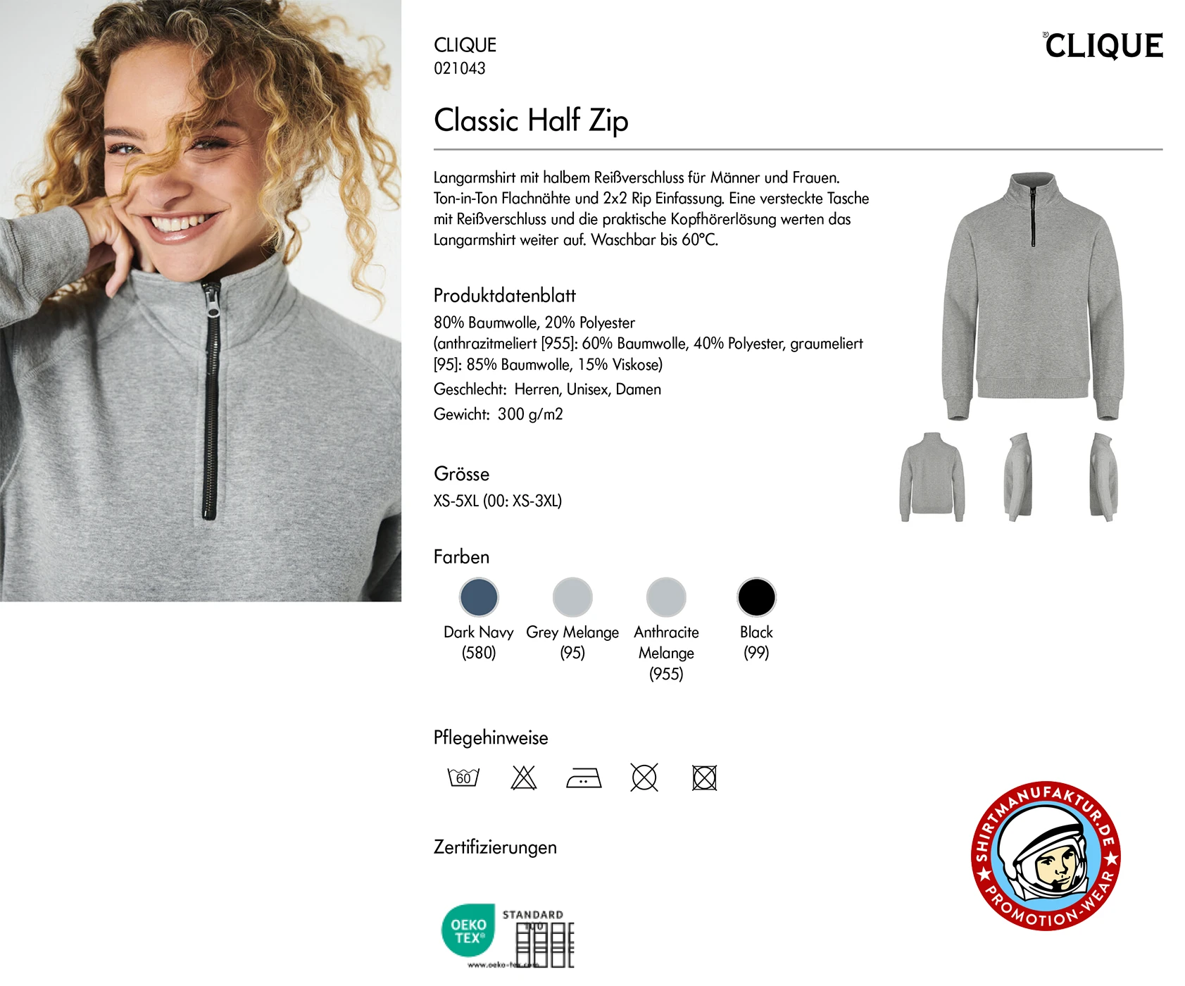 Clique Classic Half Zip