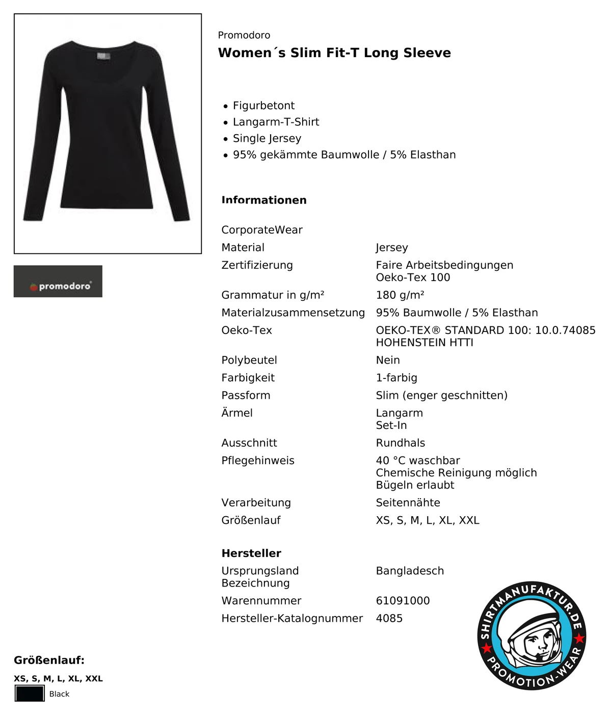 Promodoro Slim Fit-T Longsleeve 