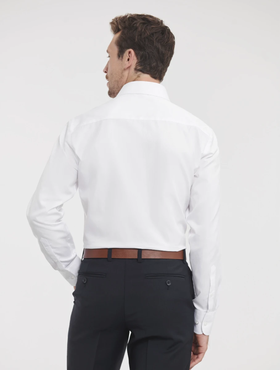 Russell Mens Longsleeve Herringbone Shirt