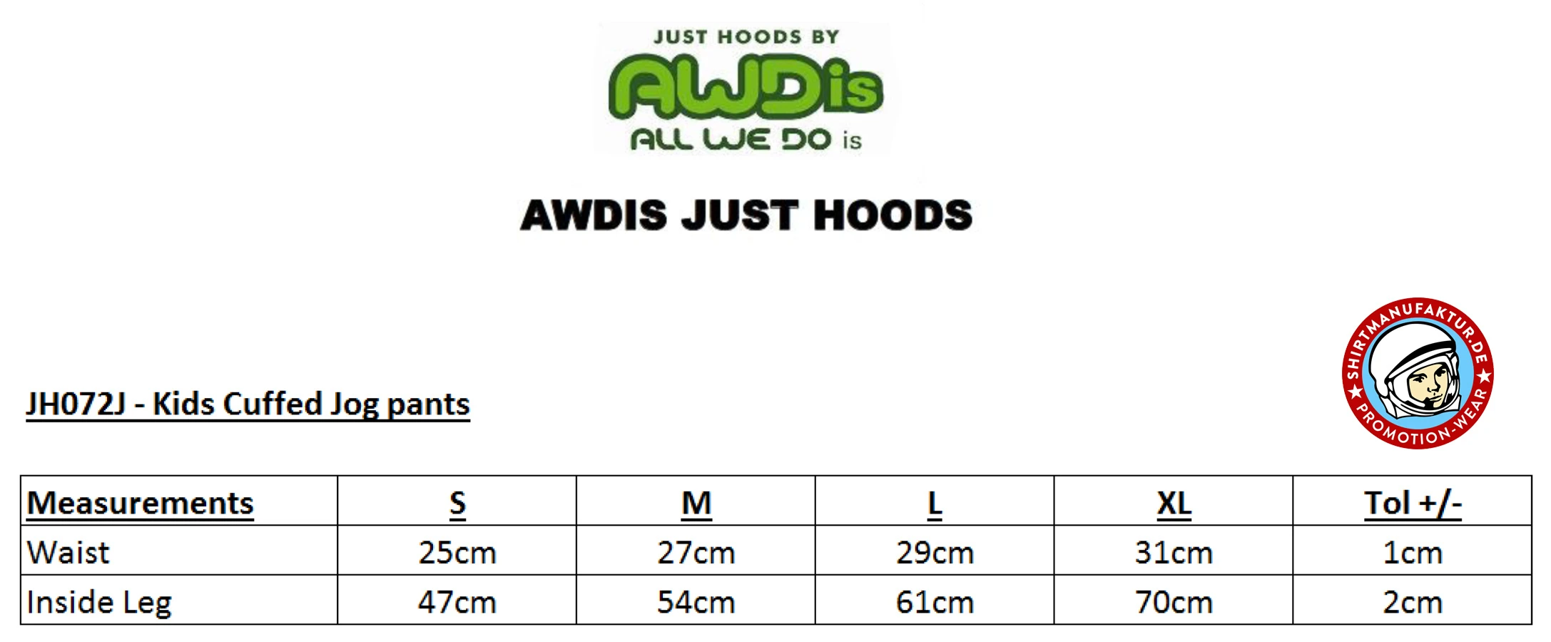 Just Hoods Kids Cuffed Jogpants