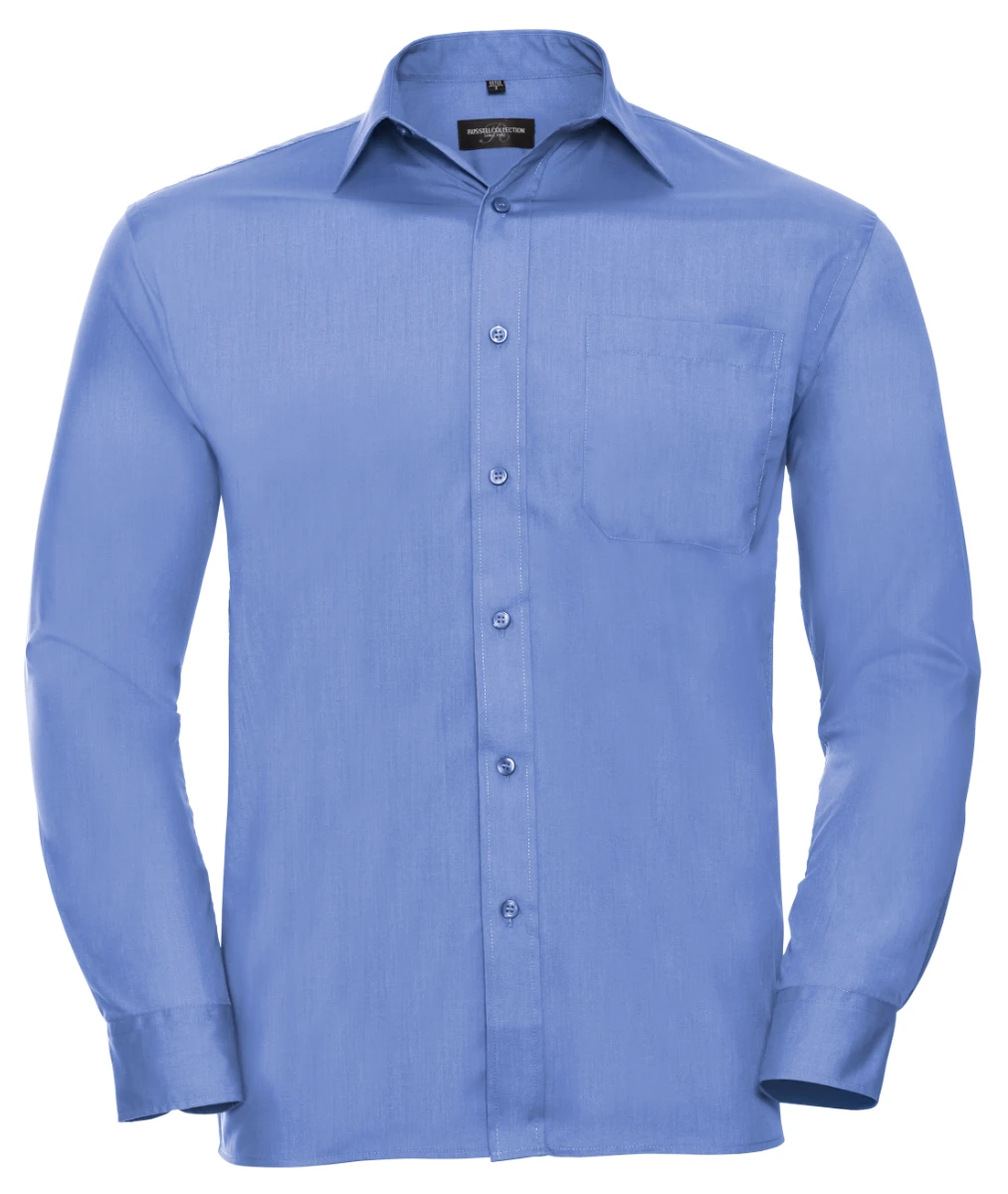 Russell Mens Poly-Cotton Longsleeve Poplin Shirt Russell Mens Poly-Cotton Longsleeve Poplin Shirt