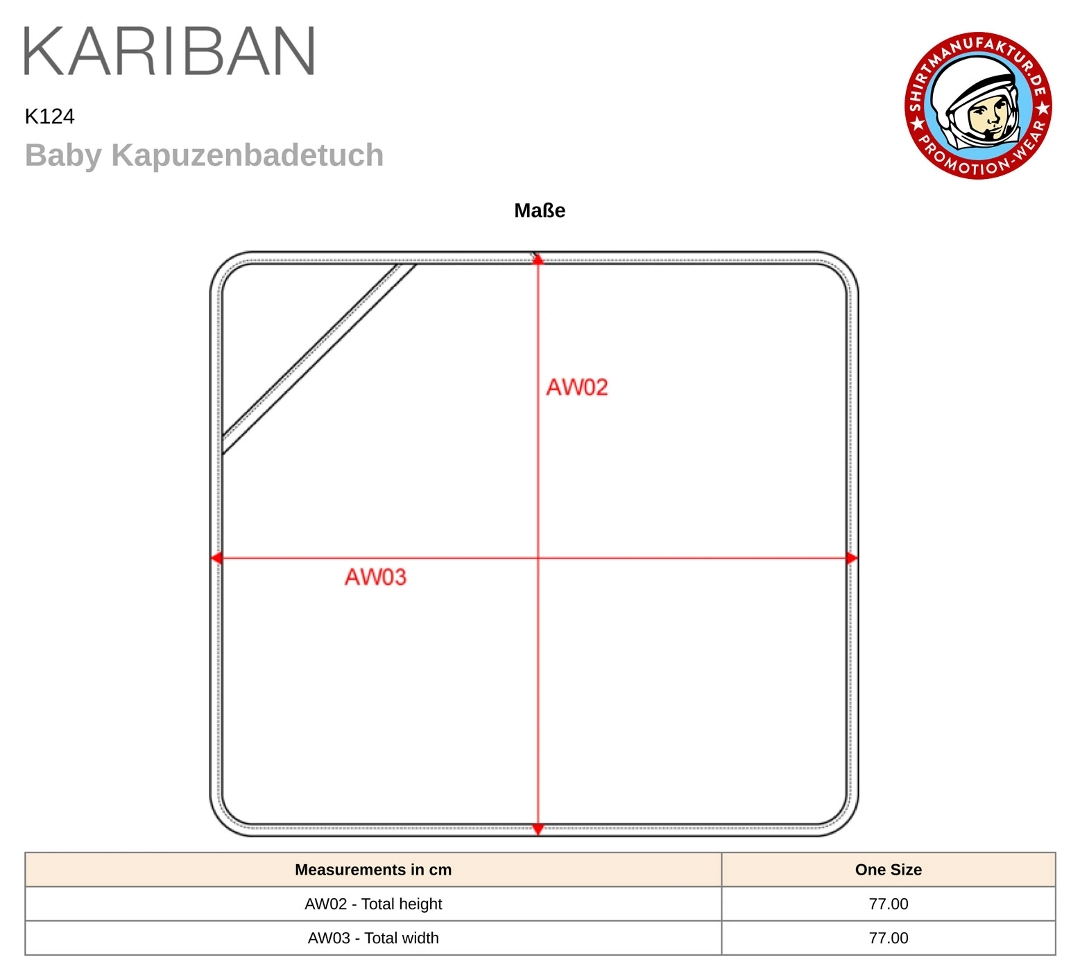 Kariban Baby Kapuzenbadetuch