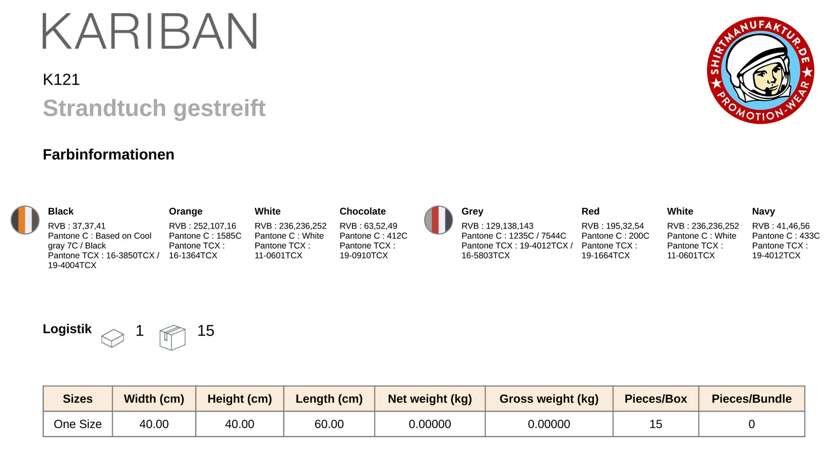 Kariban Strandtuch gestreift