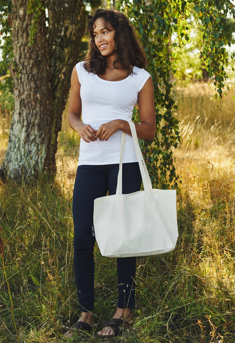 Neutral Shopping Bag With Gusset