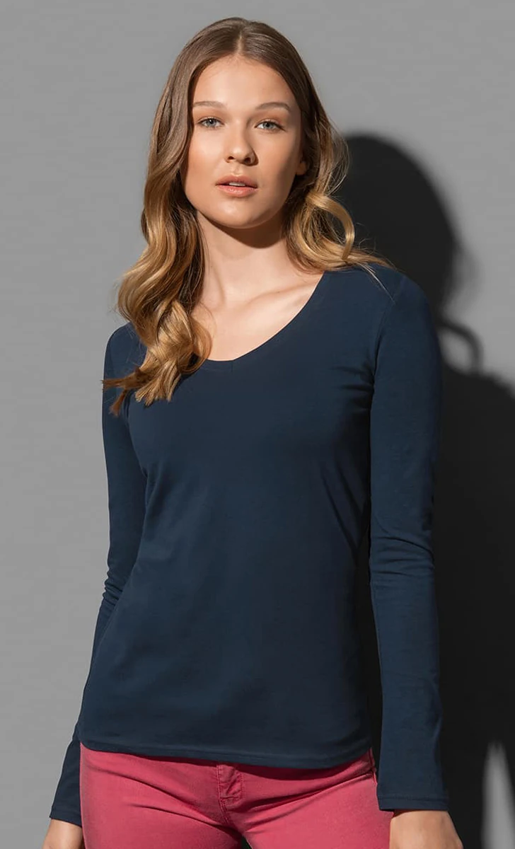 Stedman Womens Stretch-T V-Neck Longsleeve 