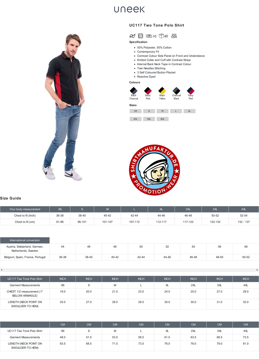 Uneek Two Tone Polo