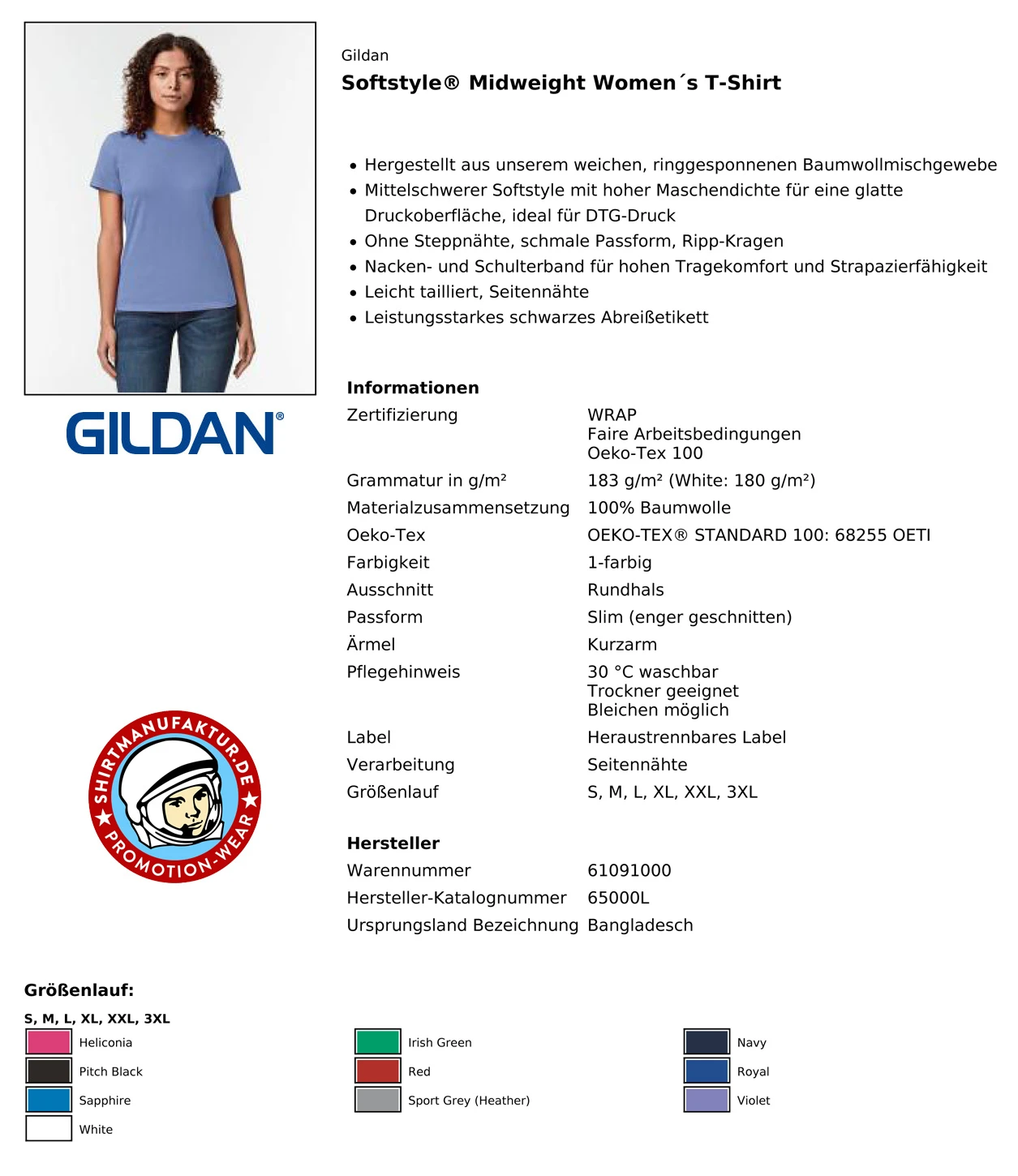 Gildan Womens Softstyle Midweight T-Shirt