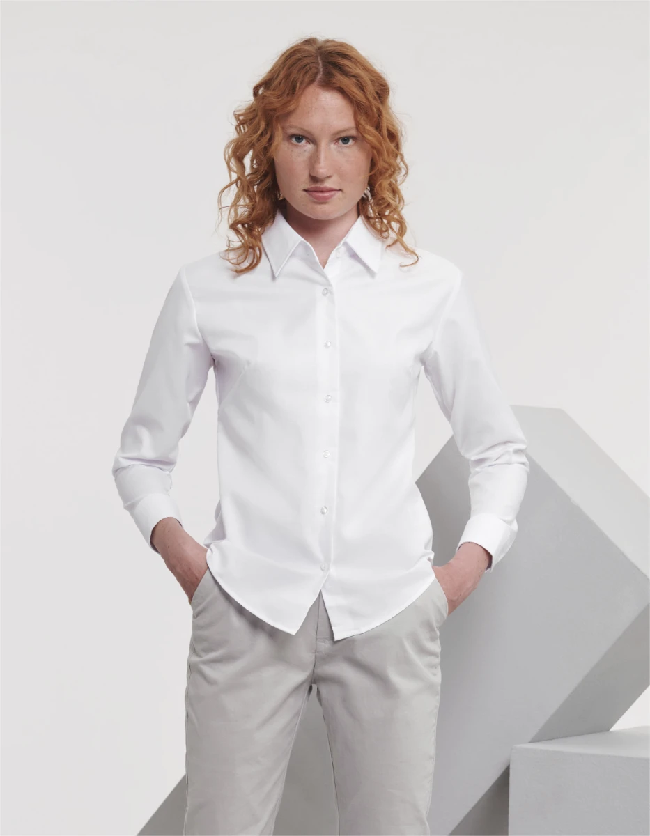 Russell Ladies Long Sleeve Tailored Oxford Blouse