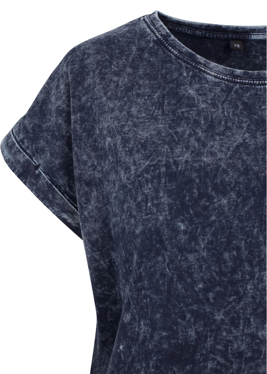 Build Your Brand Ladies Acid Washed Extended Shoulder Tee