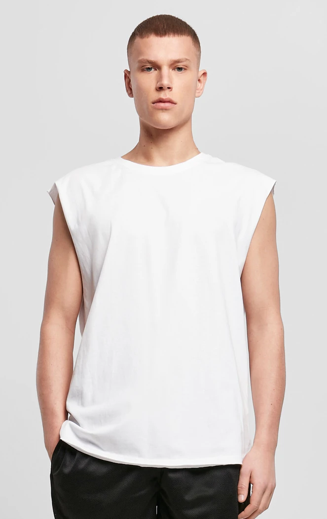 Build Your Brand, Sleeveless Tee BY049, weiss