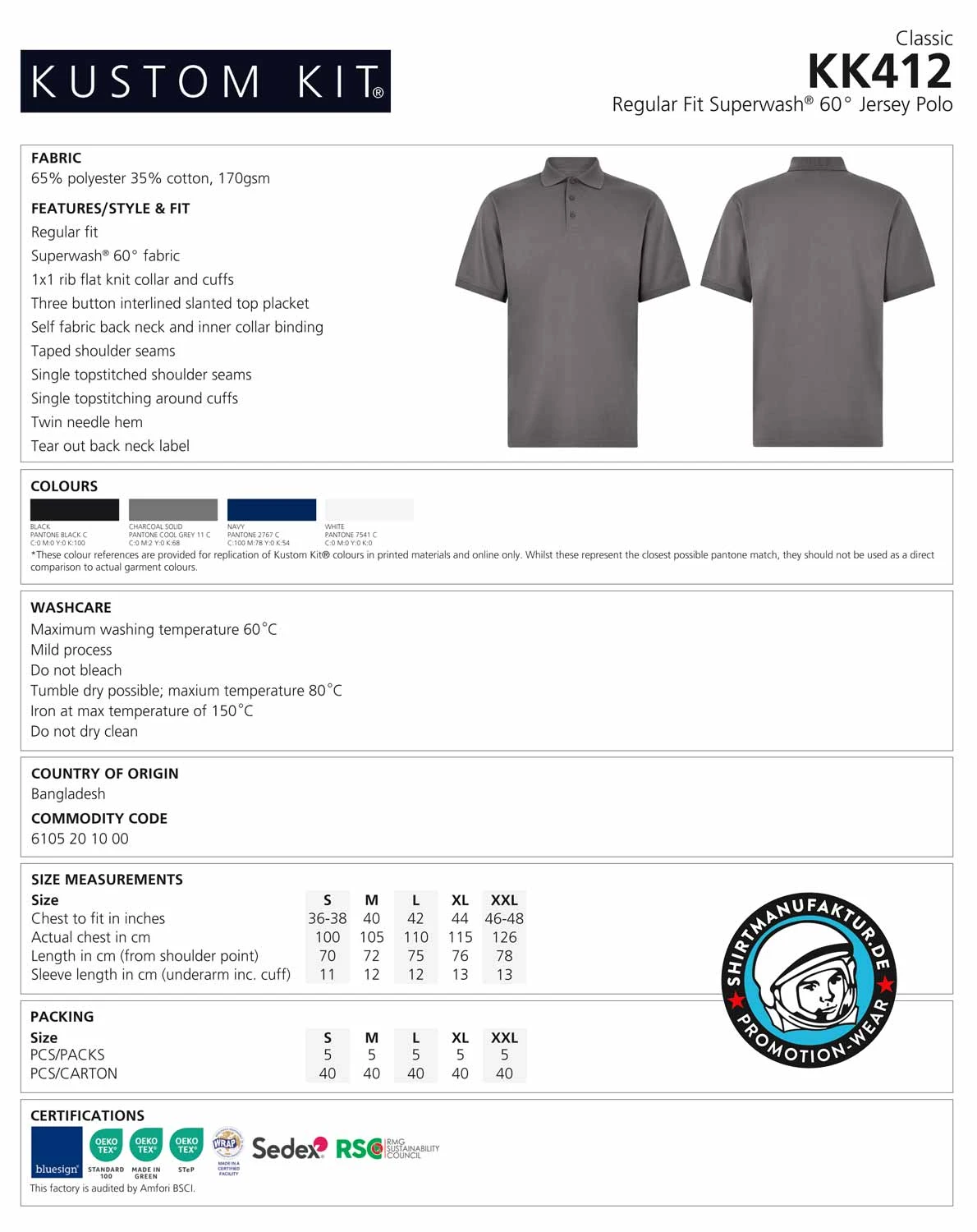 Kustom Kit Jersey Polo
