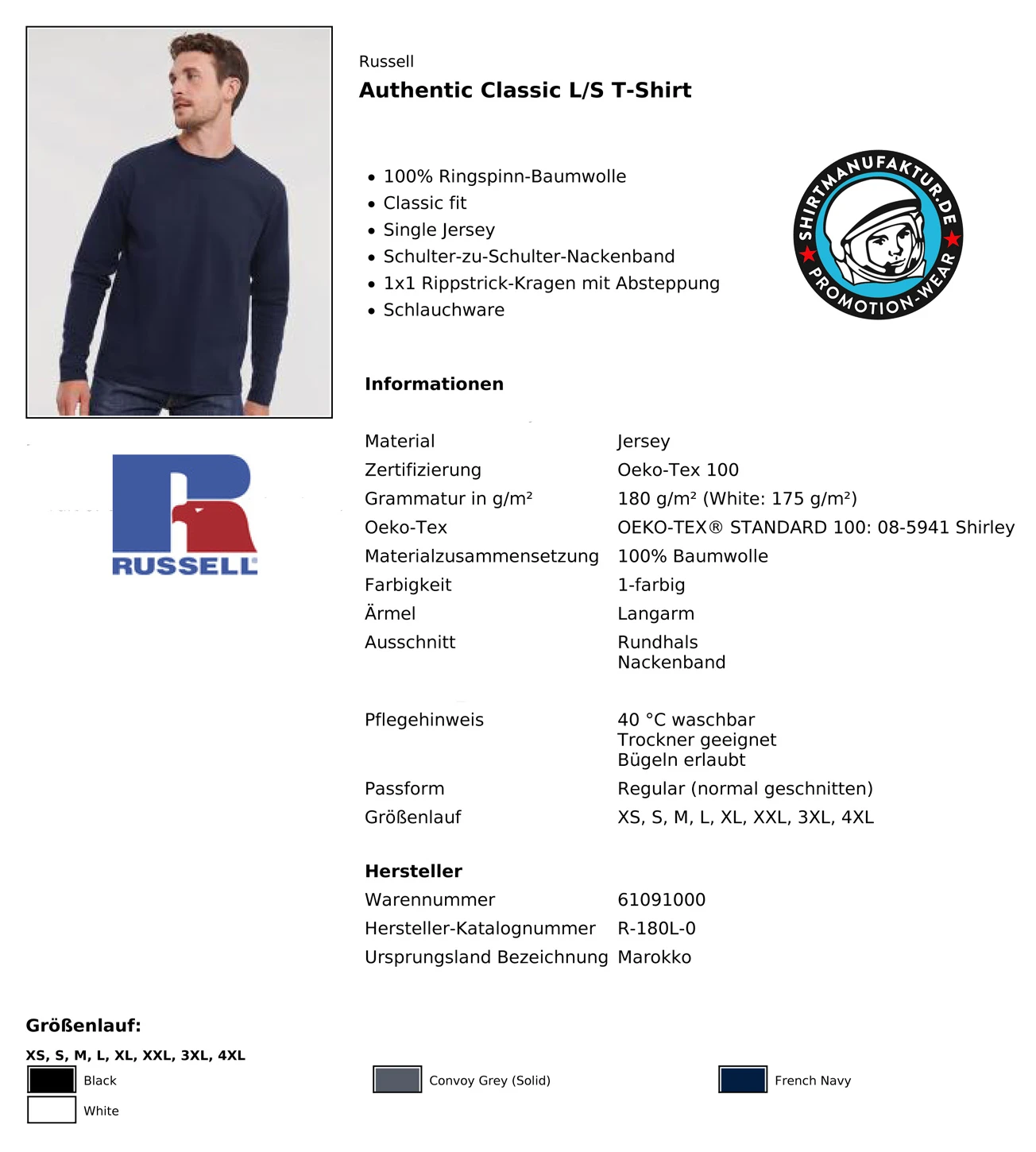 Russell Authentic Classic Longsleeve 