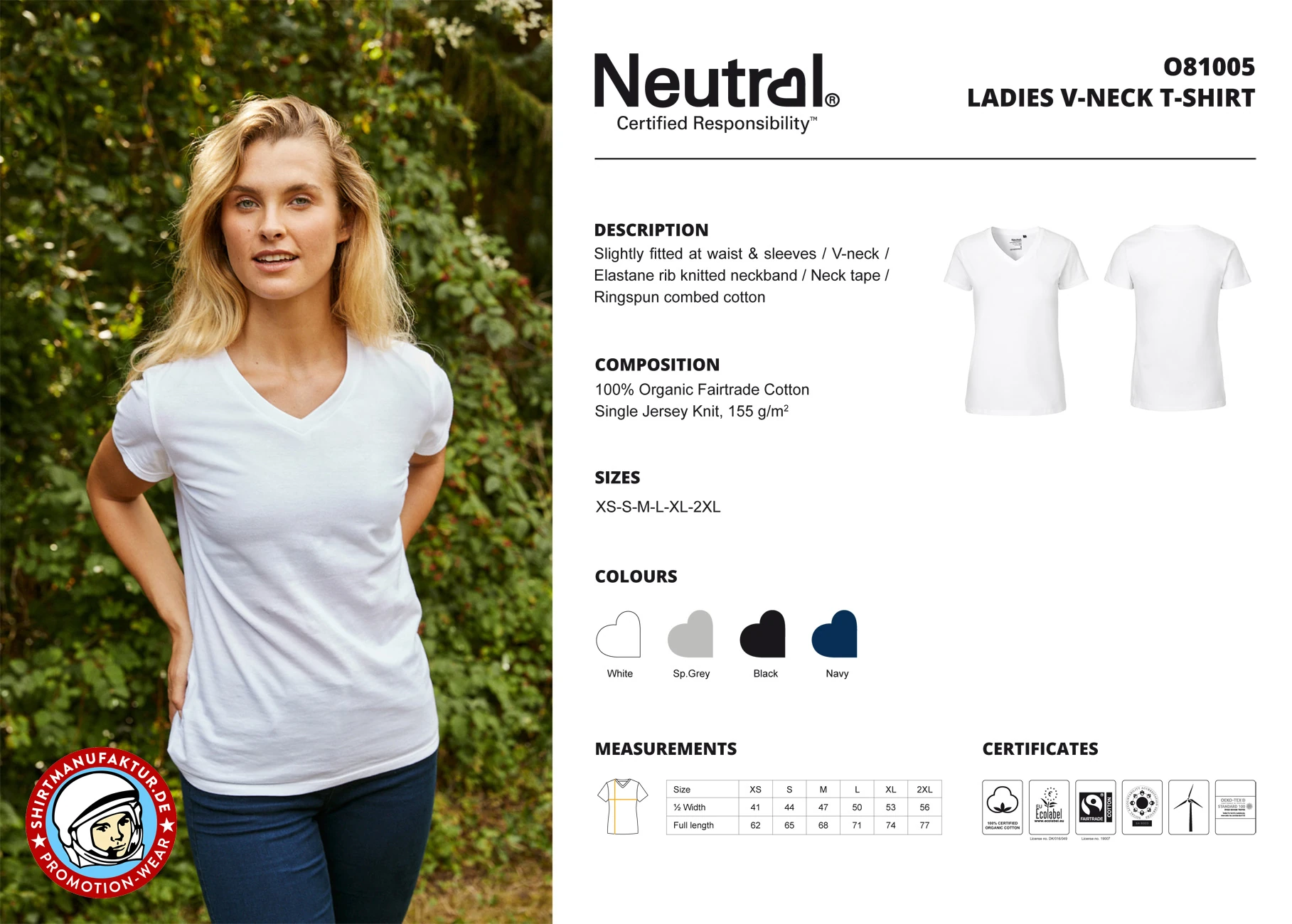 Neutral Ladies V-Neck T-Shirt