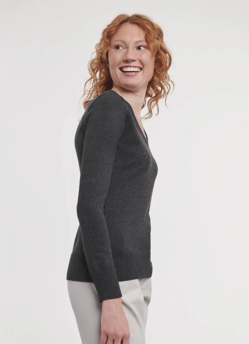 Russell Ladies V-Neck Knitted Pullover