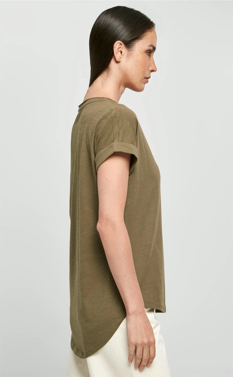 Build Your Brand Ladies Long Slub Tee
