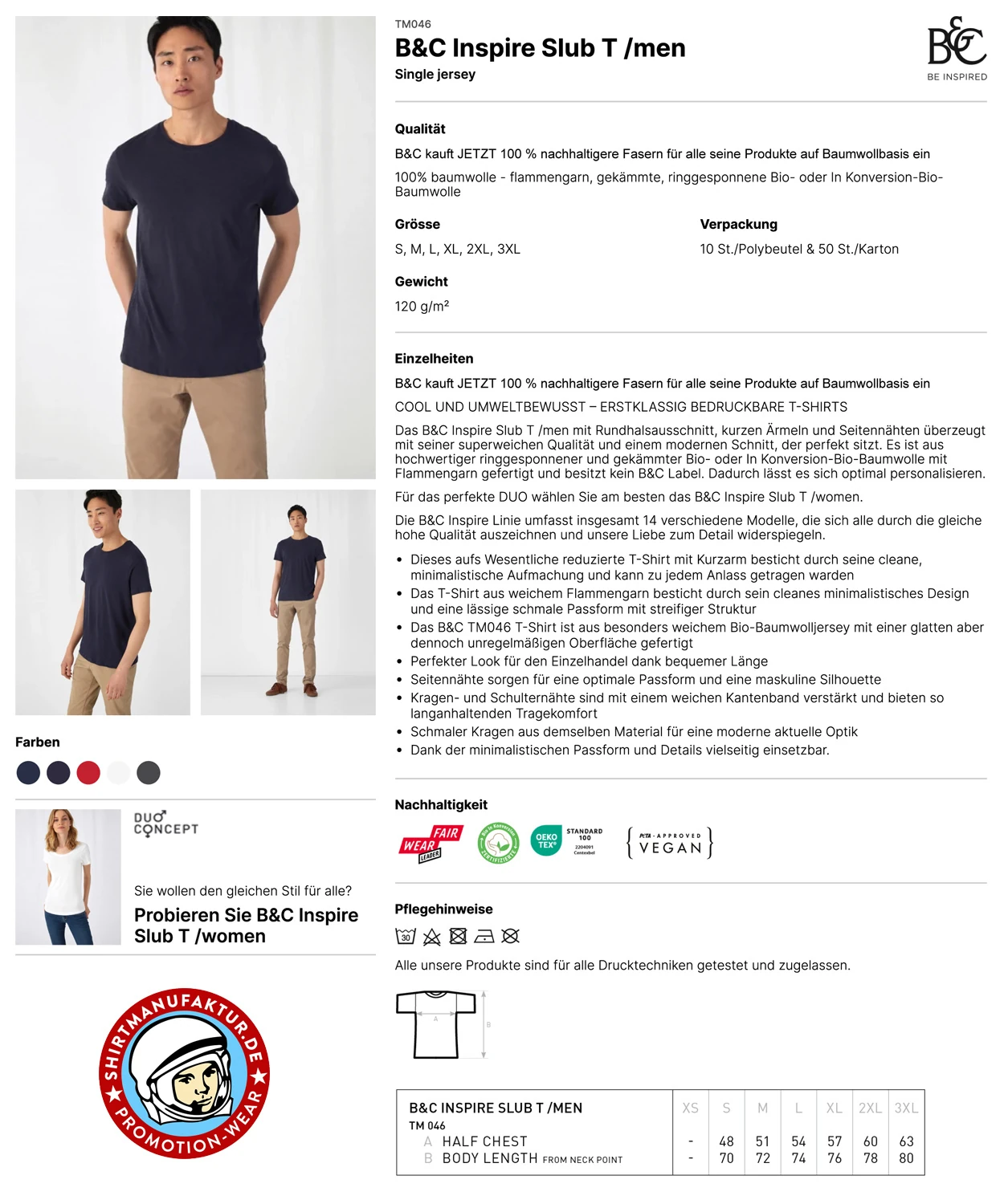 B&C Mens Inspire Slub T