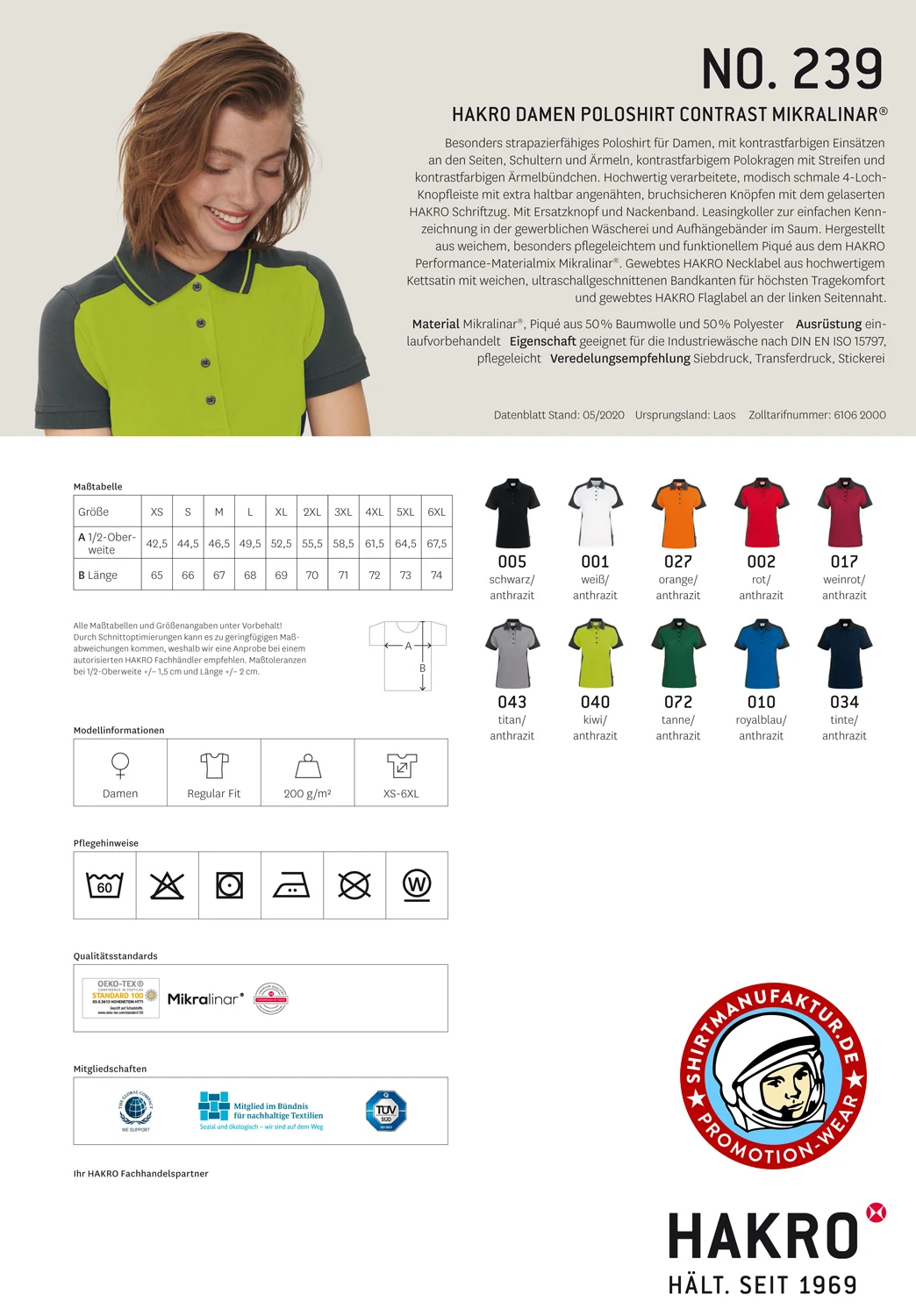 Hakro Ladies Poloshirt Contrast Mikralinar Hakro Ladies Poloshirt Contrast Mikralinar