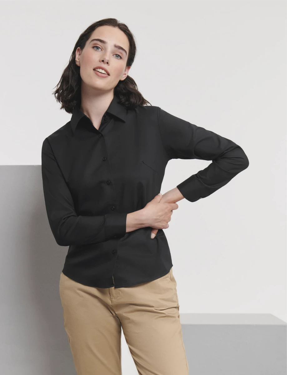 Russell Ladies Long Sleeve Tailored Oxford Blouse