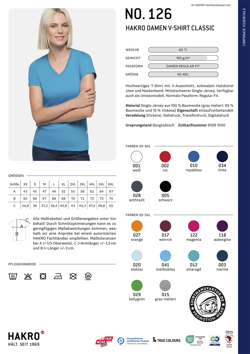 Hakro Ladies V-Shirt Classic