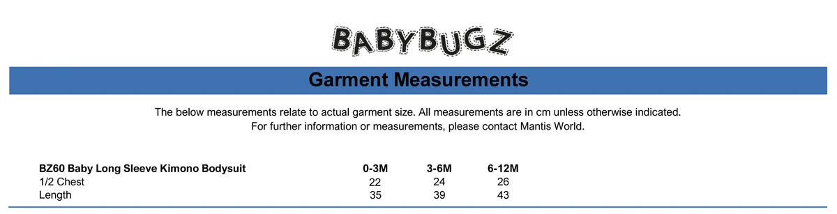 Babybugz Baby Longsleeve Kimono Bodysuit