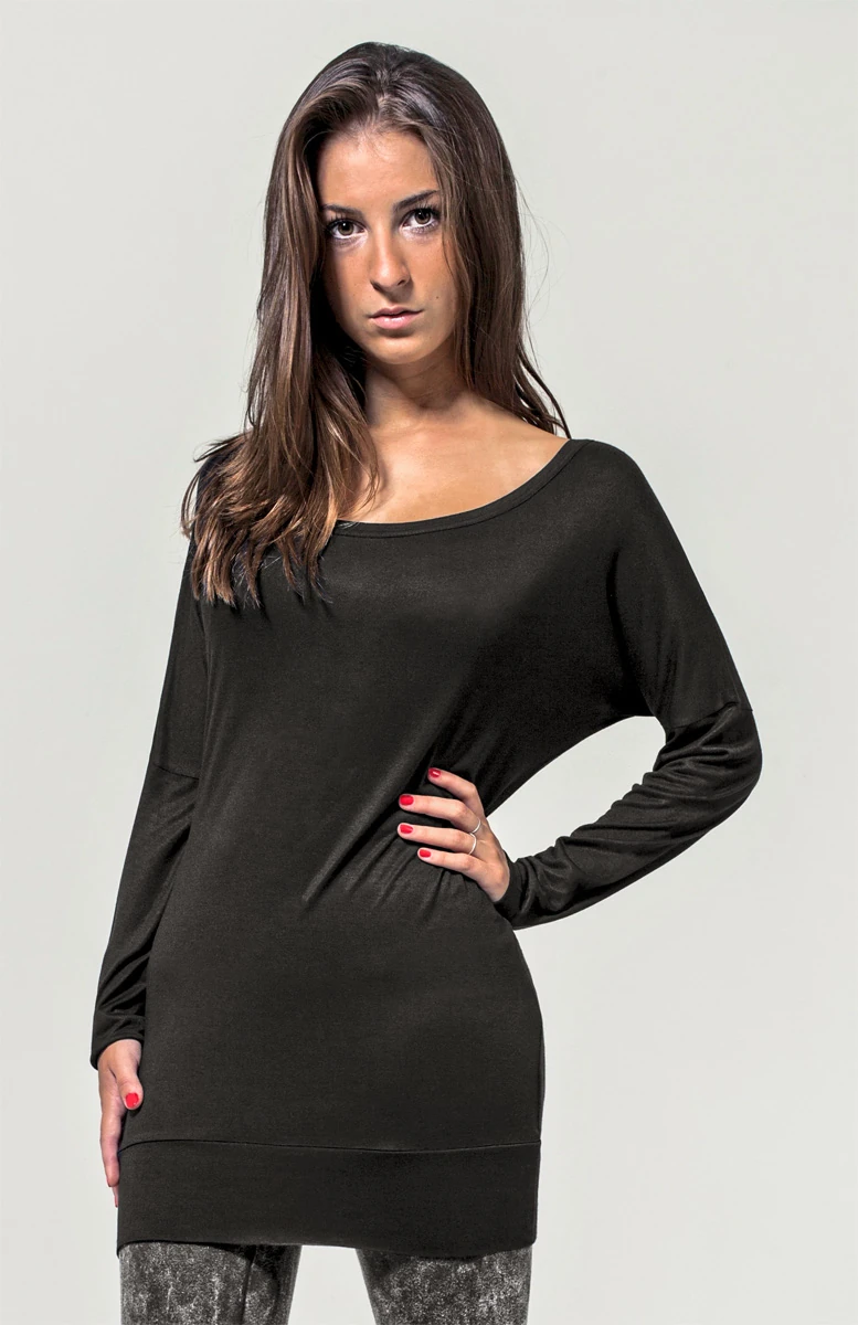 Build Your Brand Ladies Viskose Longsleeve 