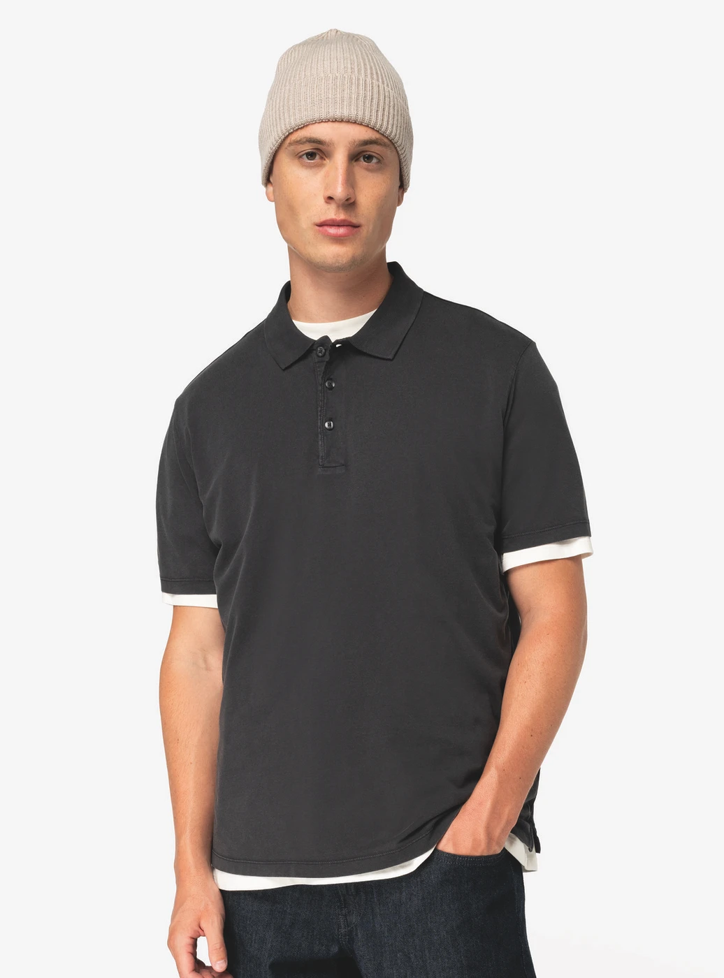 Native Spirit Mens Washed Jersey Polo Native Spirit Mens Washed Jersey Polo